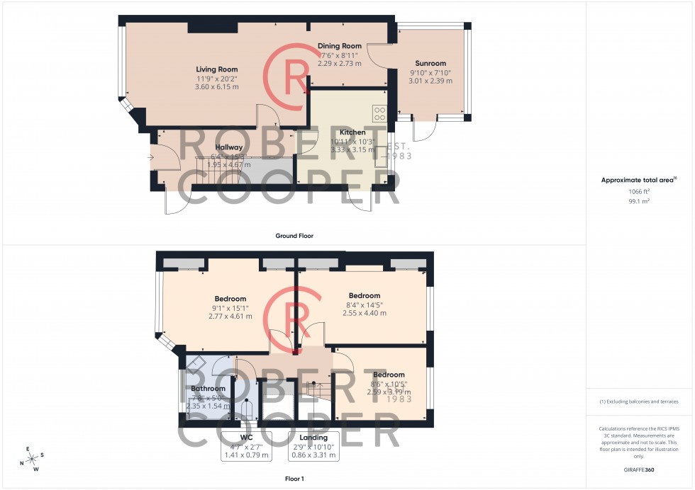 Floorplan for Southbourne Gardens, Ruislip