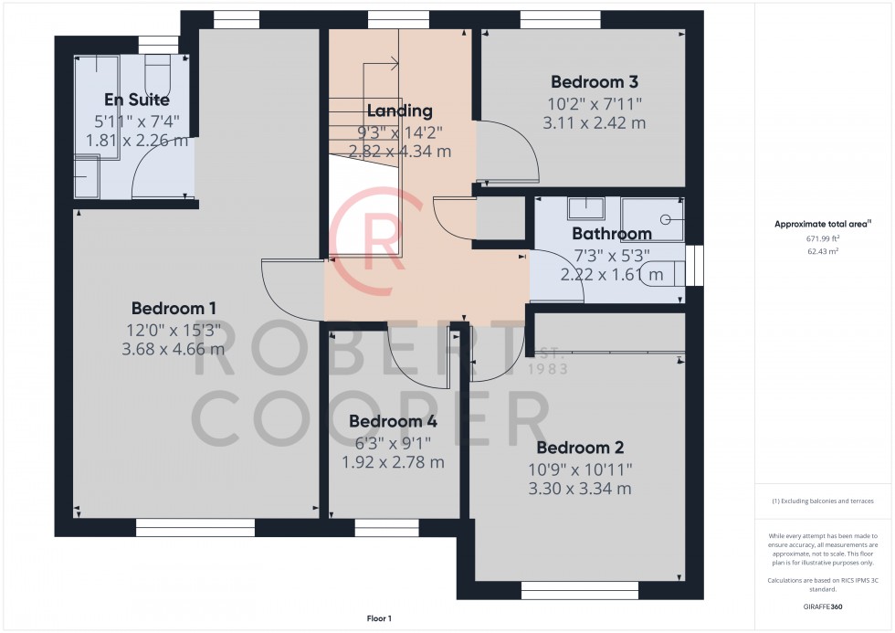 Floorplan for Holm Grove, Hillingdon, Middlesex