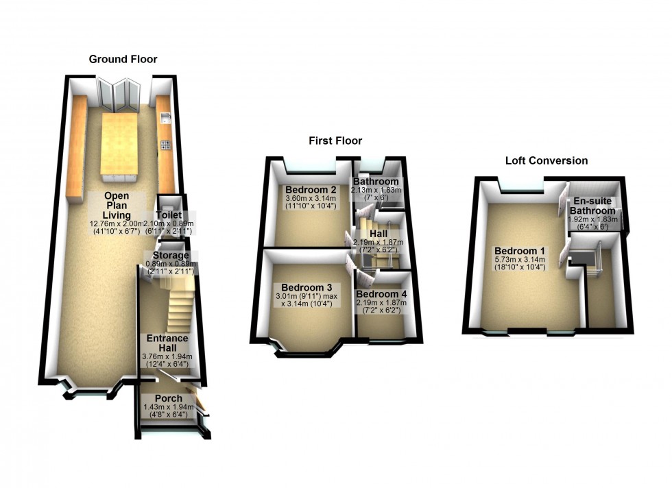 Floorplan for Merlins Avenue, Harrow