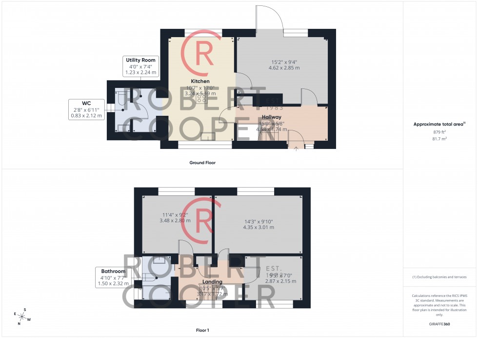Floorplan for Hunters Hill, Ruislip, Middlesex