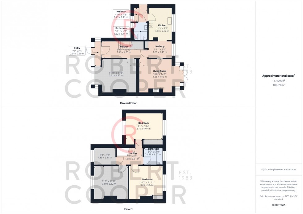 Floorplan for Myrtle Avenue, Ruislip