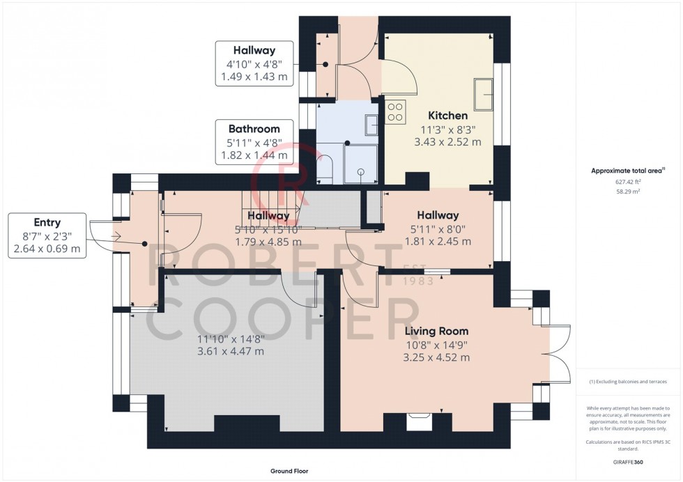 Floorplan for Myrtle Avenue, Ruislip