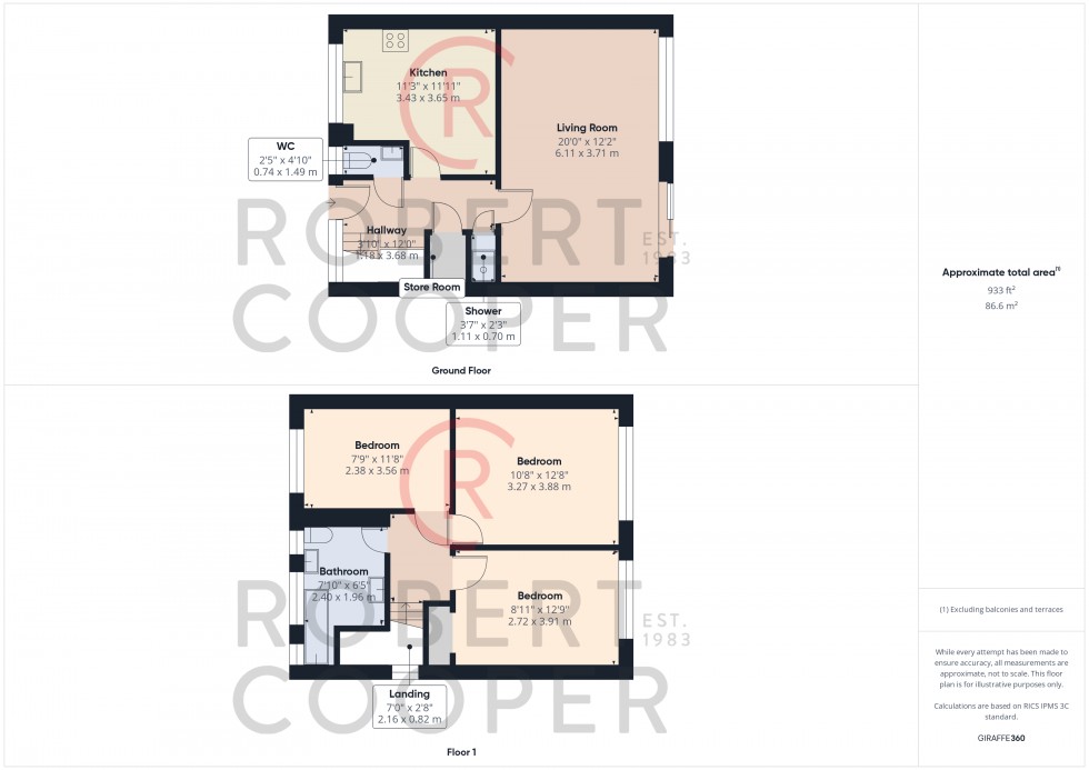 Floorplan for Farmlands, Pinner, Middlesex