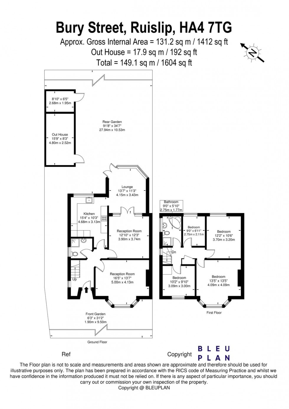 Floorplan for Bury Street, Ruislip