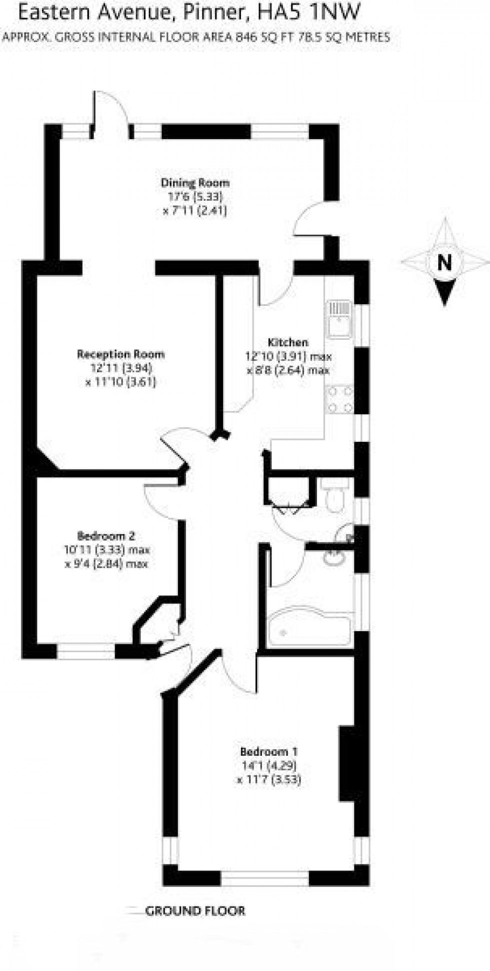 Floorplan for Eastern Avenue, Pinner