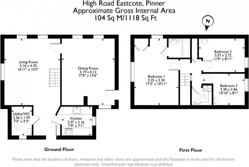 Floorplan for Eastcote High Road, Pinner, Middlesex