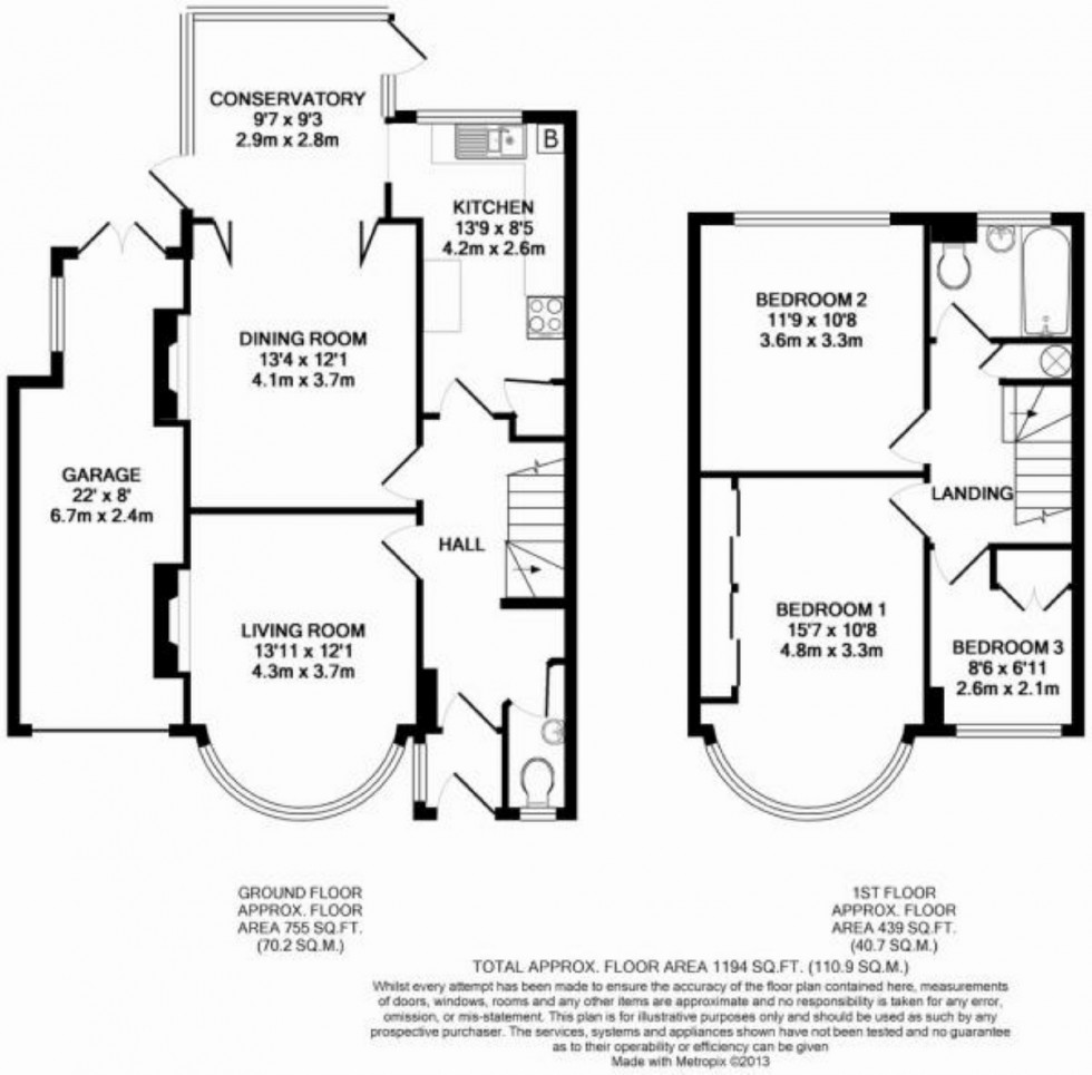 Floorplan for Cannonbury Avenue, Pinner, Middlesex