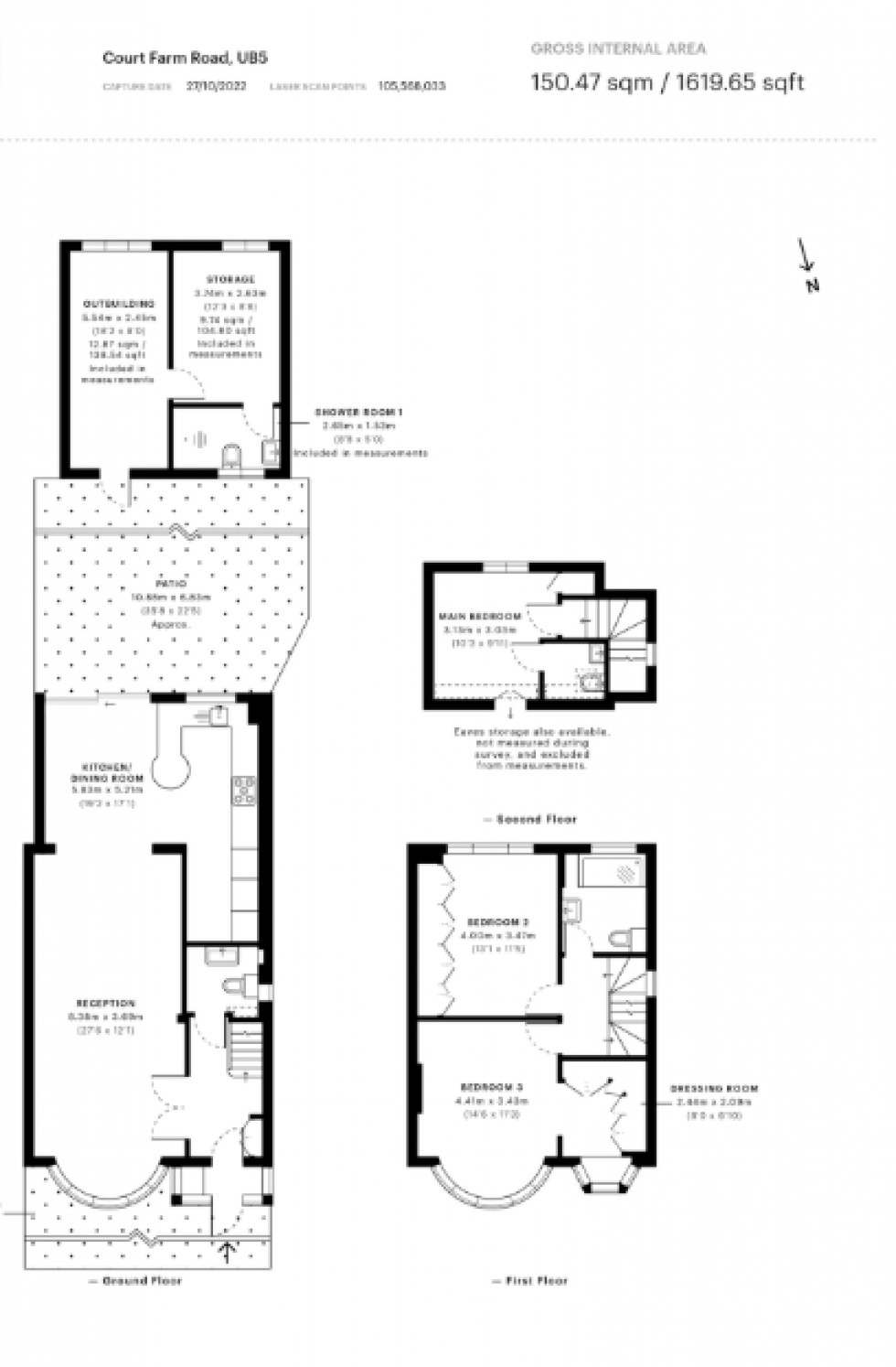 Floorplan for Court Farm Road, Northolt