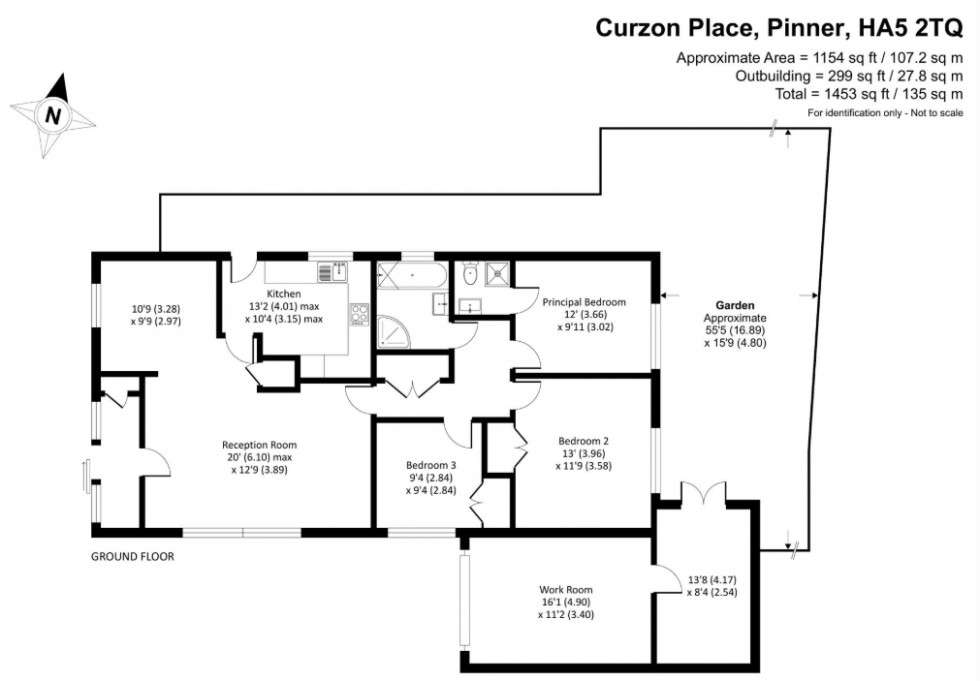 Floorplan for Curzon Place, Pinner, Eastcote