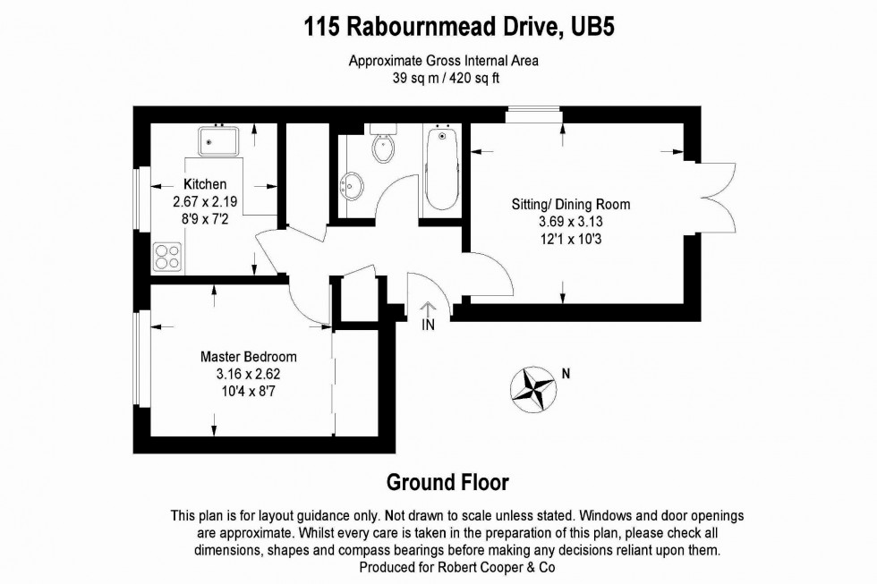 Floorplan for Rabournmead Drive, Northolt