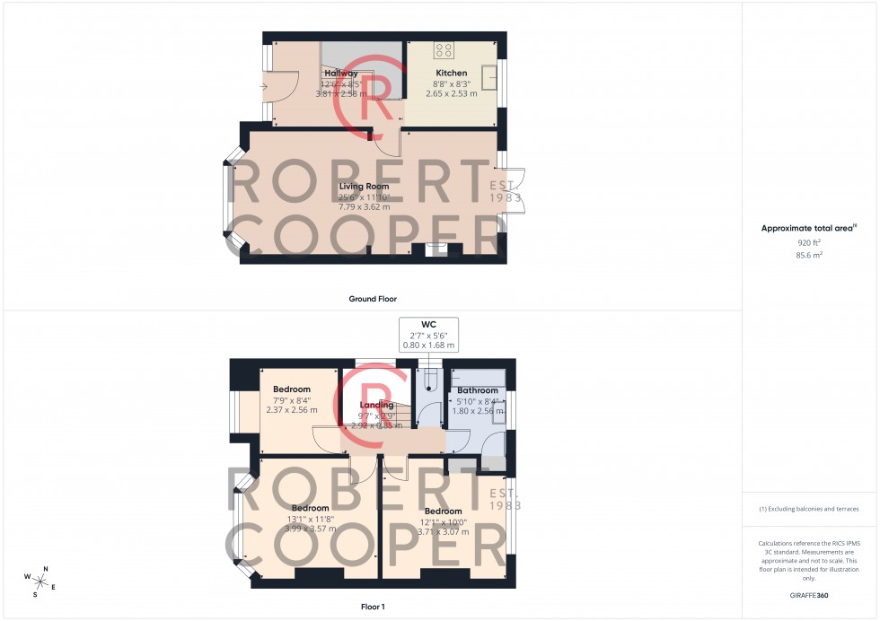Floorplan for Hillcroft Crescent, Ruislip