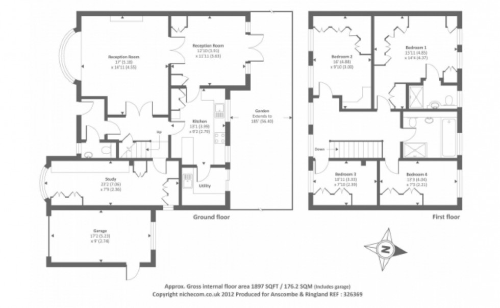 Floorplan for Heathside Road, Moor Park