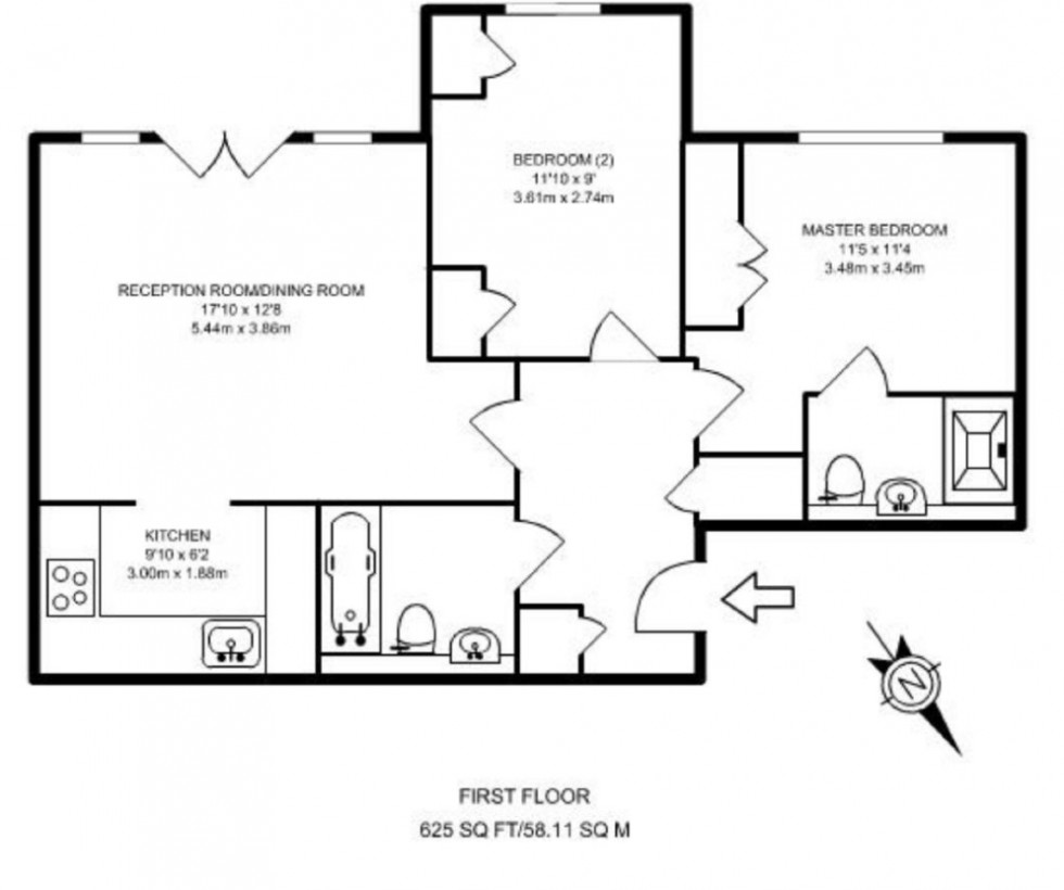 Floorplan for Hume Way, Ruislip